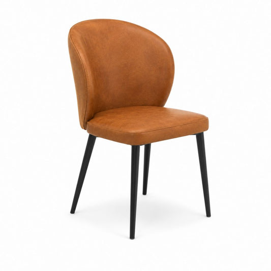 Esszimmerstuhl Cognac PU-Kunstleder mit Stahlbeinen 48 x 58 x 84 cm