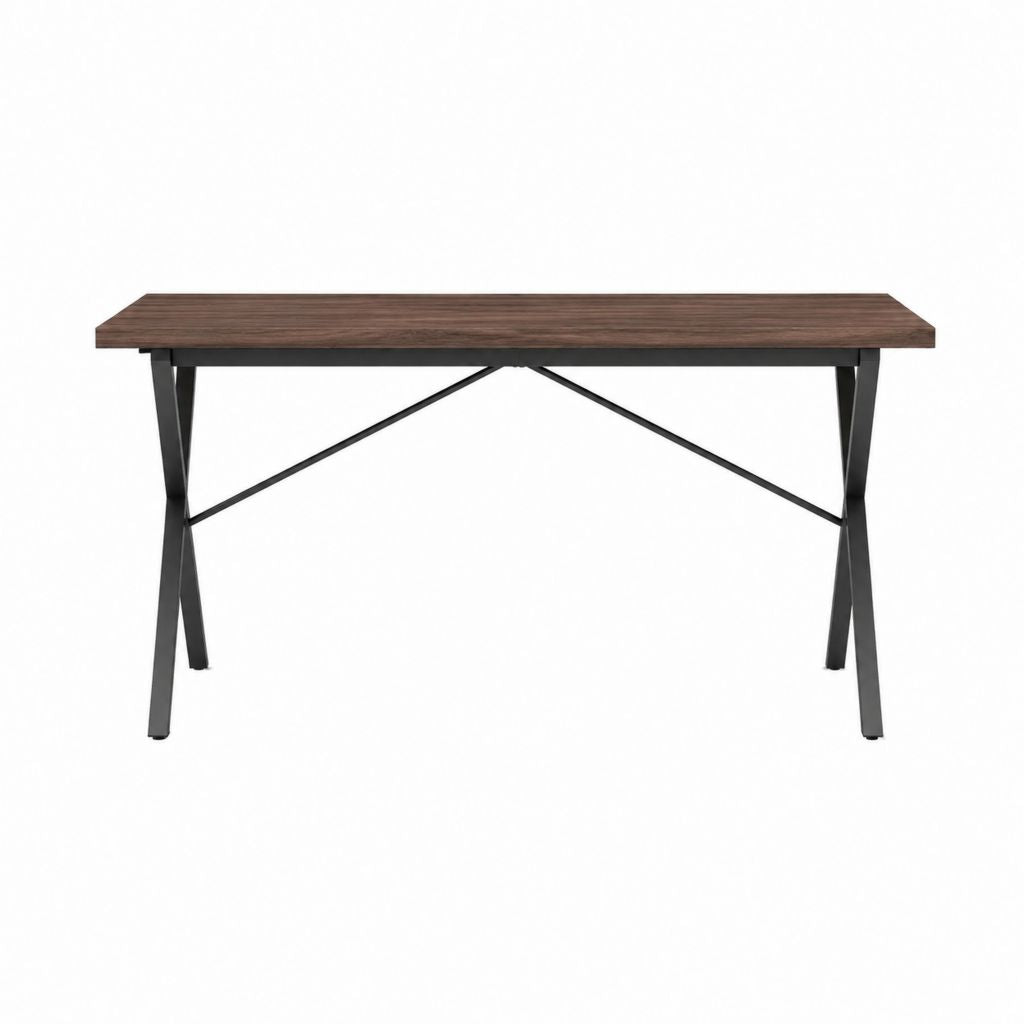 Esstisch Walnussbraun MDF Stahl rechteckig 140 x 80 x 75 cm